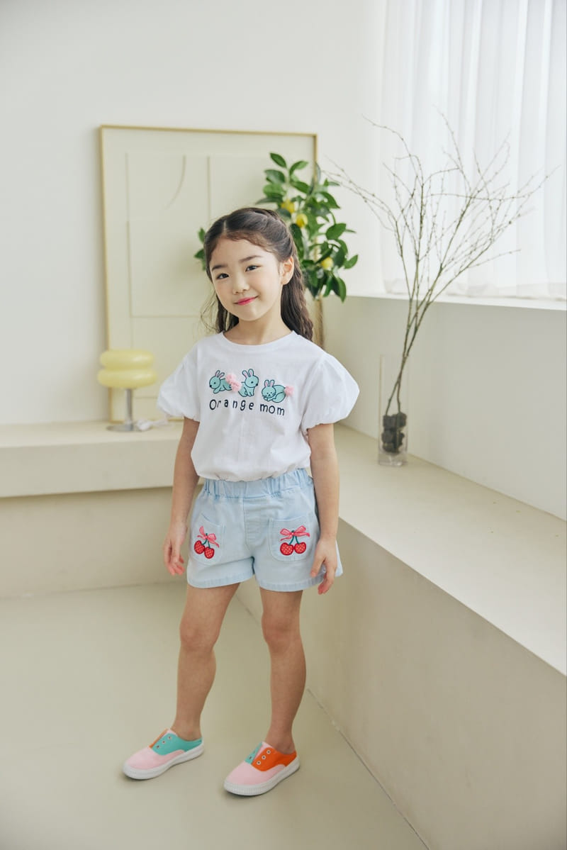 Orange Mom - Korean Children Fashion - #kidsshorts - Rabbit Bell Tee