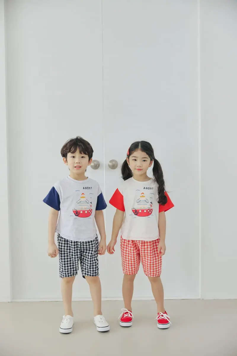 Orange Mom - Korean Children Fashion - #kidsstore - Check Baggy Pants - 6