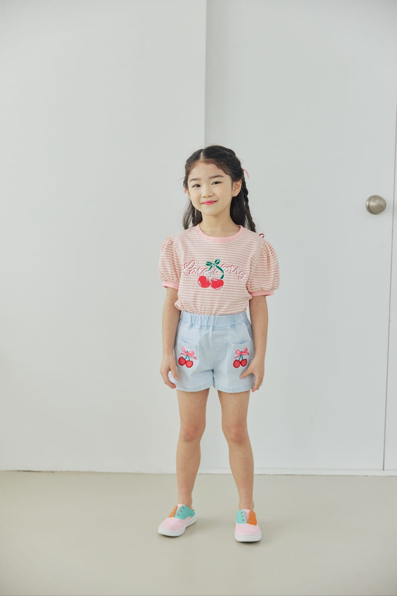 Orange Mom - Korean Children Fashion - #kidsstore - Cherry Patch Span Pants - 5