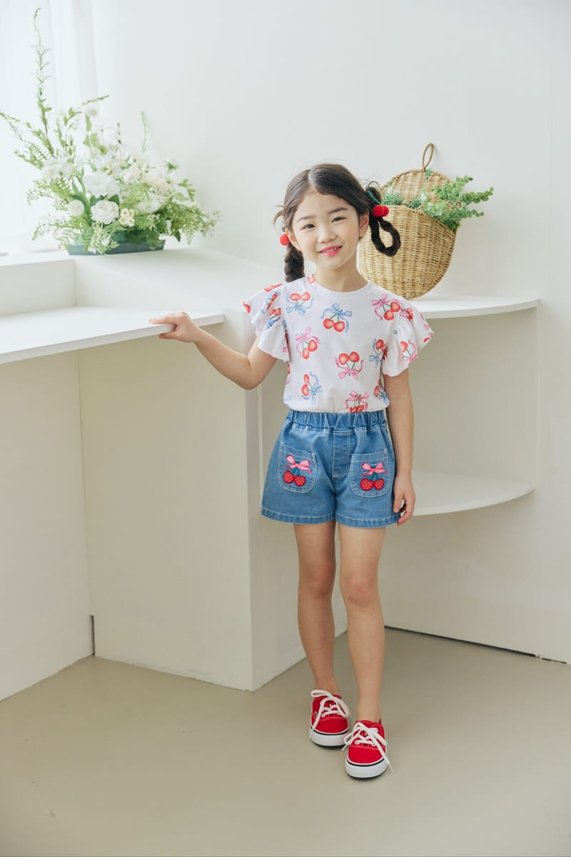 Orange Mom - Korean Children Fashion - #littlefashionista - Cherry Paint Tee