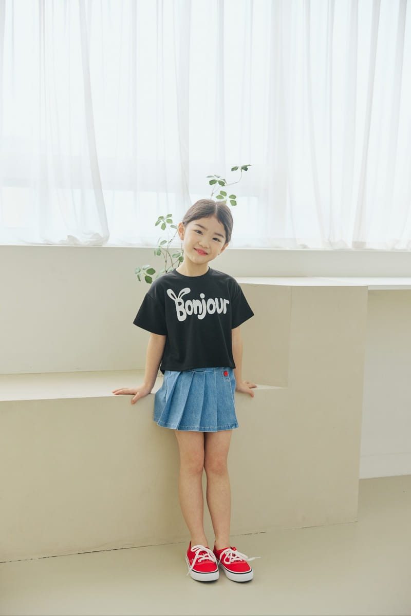 Orange Mom - Korean Children Fashion - #littlefashionista - Span Denim Wrinkle Skirt - 10