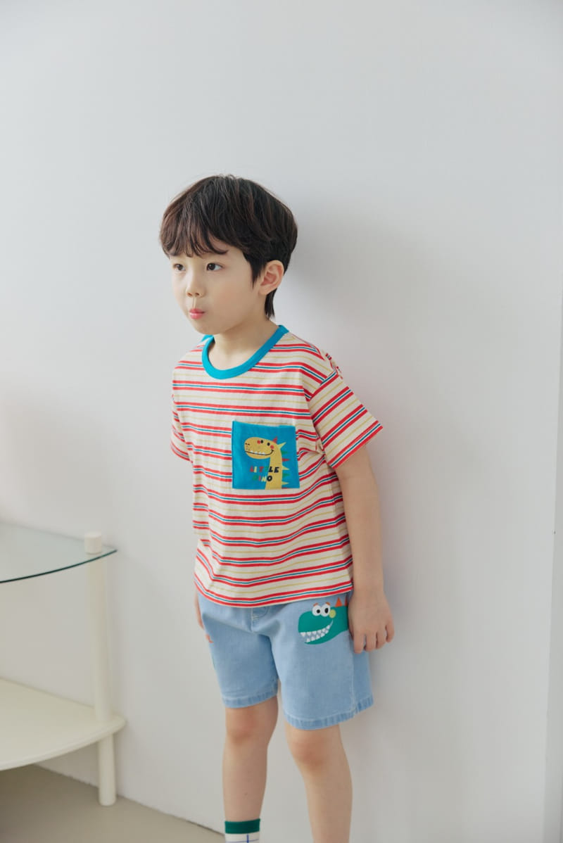 Orange Mom - Korean Children Fashion - #Kfashion4kids - Dinosaur Span Denim Pants - 4