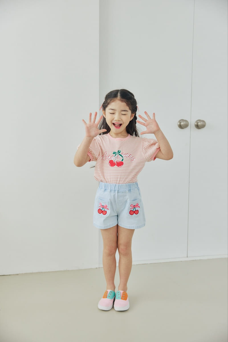Orange Mom - Korean Children Fashion - #littlefashionista - Cherry Patch Span Pants - 8