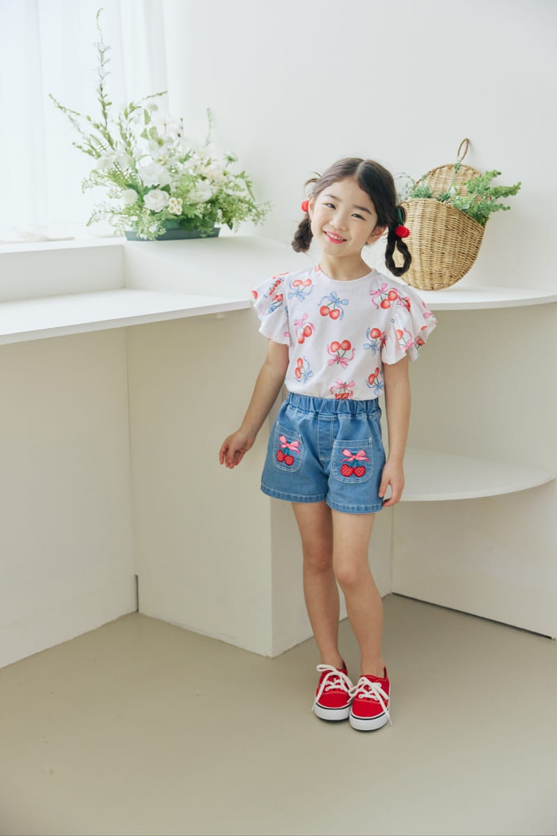 Orange Mom - Korean Children Fashion - #magicofchildhood - Cherry Paint Tee - 2