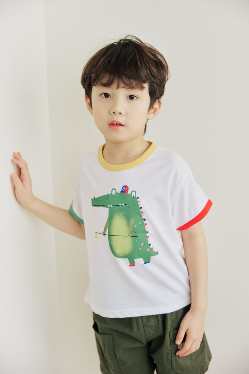 Orange Mom - Korean Children Fashion - #littlefashionista - Crocodile Color Tee - 4