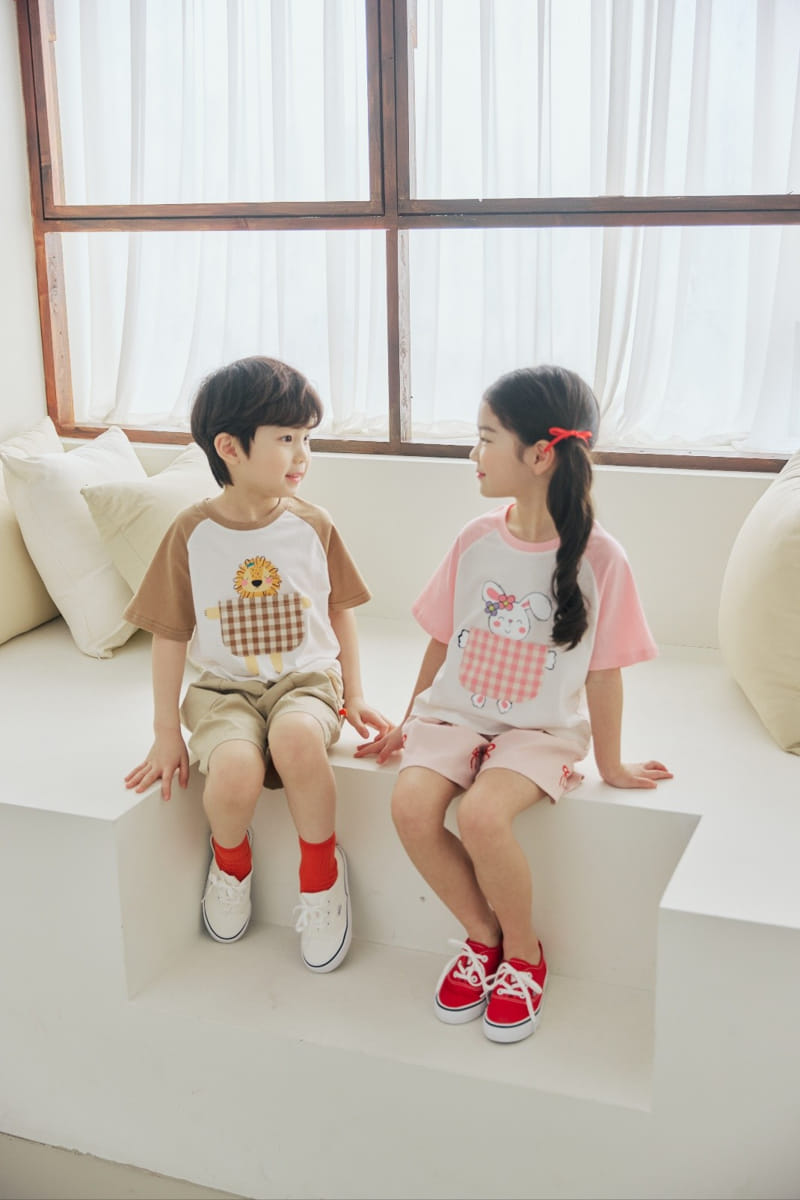 Orange Mom - Korean Children Fashion - #magicofchildhood - Check Pocket Tee - 4