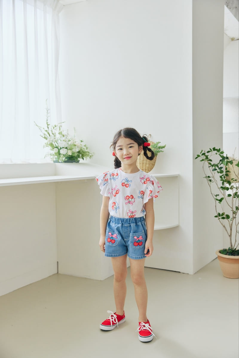 Orange Mom - Korean Children Fashion - #minifashionista - Cherry Paint Tee - 3