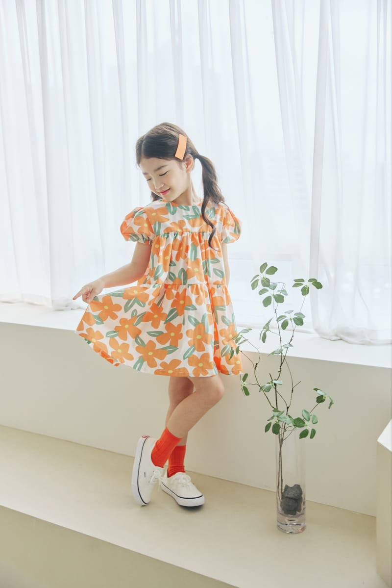 Orange Mom - Korean Children Fashion - #minifashionista - Shirring One-Piece - 11