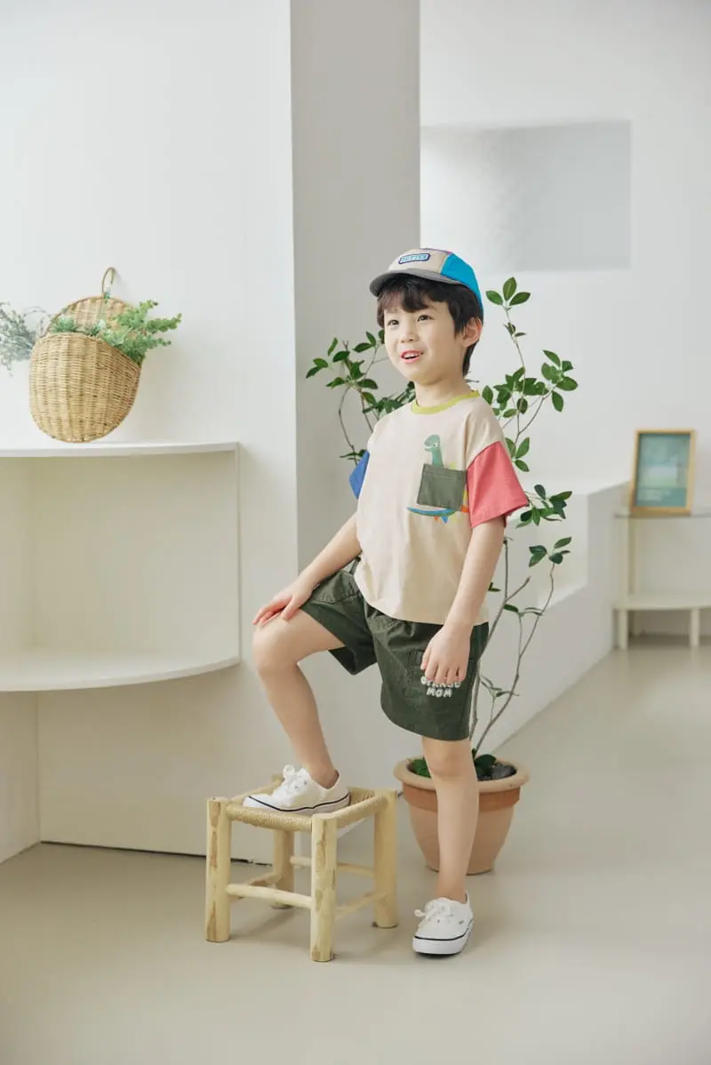 Orange Mom - Korean Children Fashion - #minifashionista - Pocket Dino Tee - 8