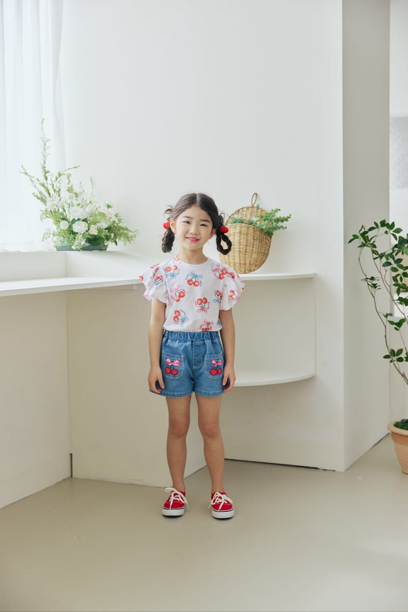 Orange Mom - Korean Children Fashion - #minifashionista - Cherry Paint Tee - 4
