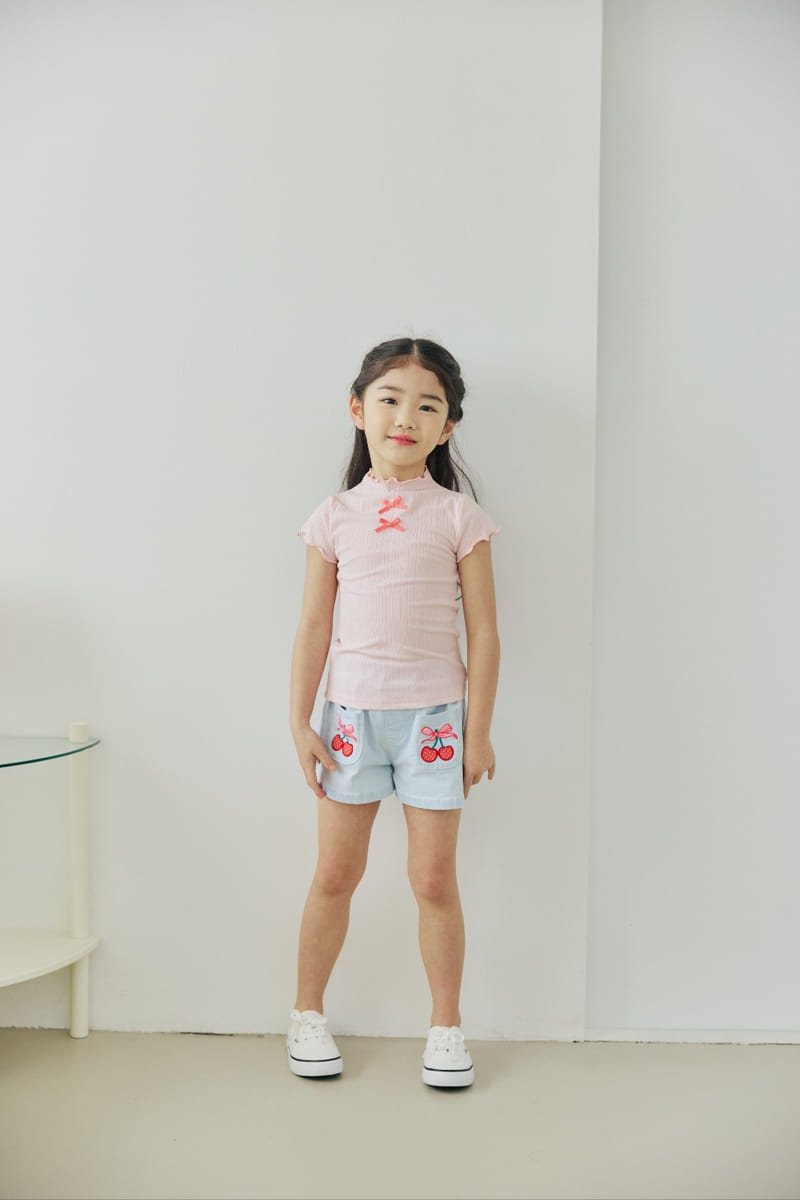 Orange Mom - Korean Children Fashion - #prettylittlegirls - Intalock Ribbion Tee