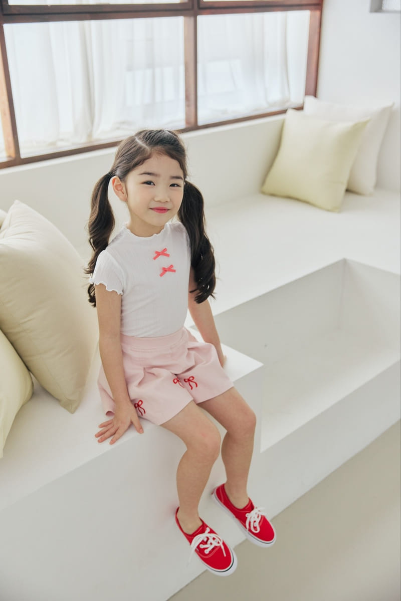 Orange Mom - Korean Children Fashion - #toddlerclothing - Intalock Ribbion Tee - 4