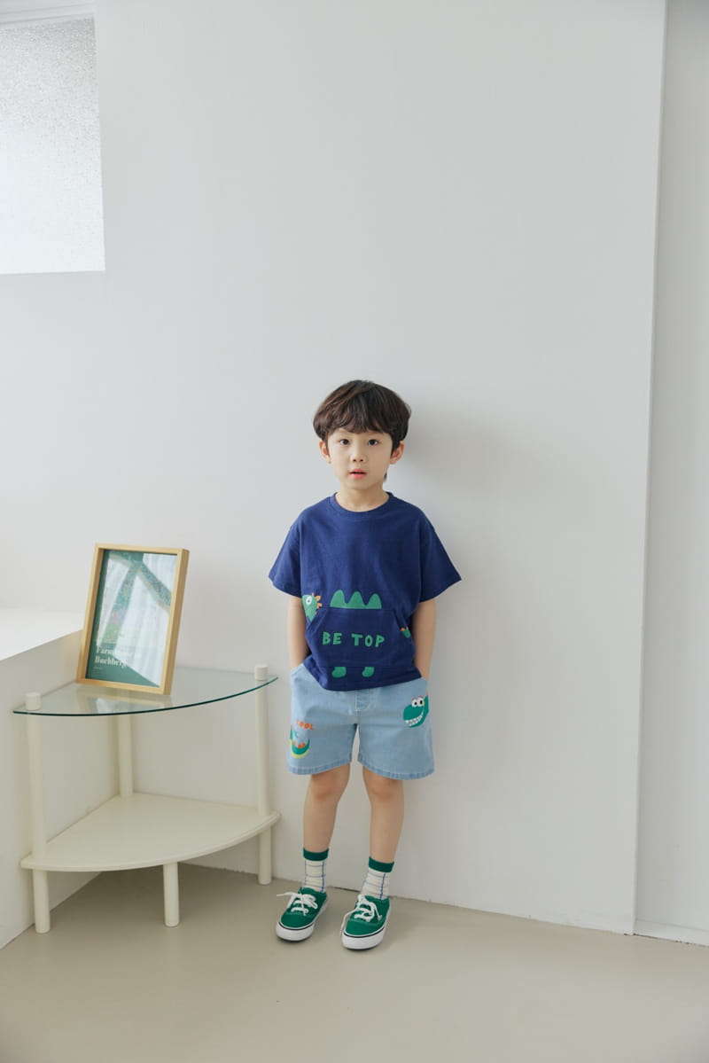 Orange Mom - Korean Children Fashion - #stylishchildhood - Dinosaur Span Denim Pants - 10