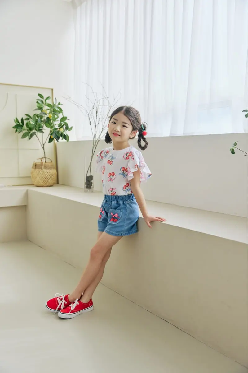 Orange Mom - Korean Children Fashion - #todddlerfashion - Cherry Paint Tee - 5