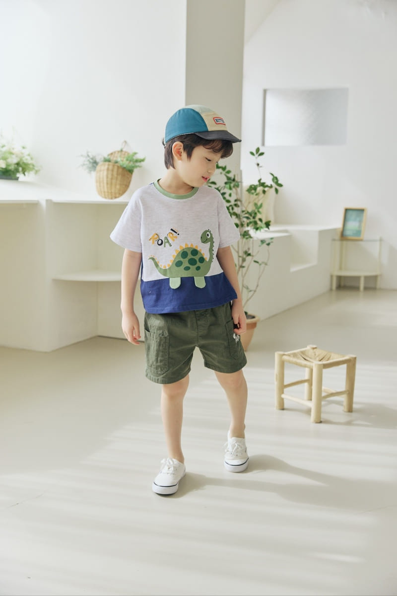 Orange Mom - Korean Children Fashion - #todddlerfashion - Solid Dino Tee - 3