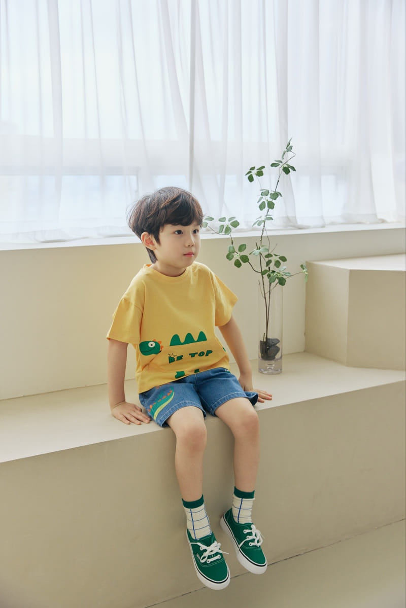 Orange Mom - Korean Children Fashion - #todddlerfashion - Dinosaur Pocket Tee - 10