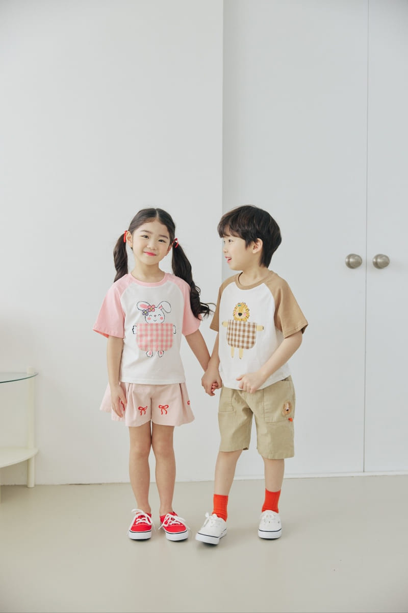 Orange Mom - Korean Children Fashion - #toddlerclothing - Check Pocket Tee - 7