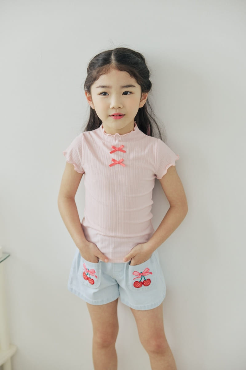 Orange Mom - Korean Children Fashion - #toddlerclothing - Intalock Ribbion Tee - 3