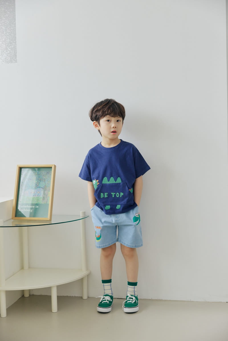 Orange Mom - Korean Children Fashion - #toddlerclothing - Dinosaur Span Denim Pants - 9