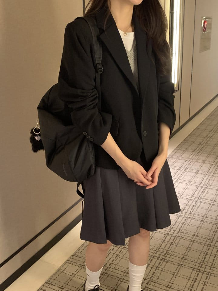 Osense - Korean Women Fashion - #momslook - Classic Crop Jacket - 4