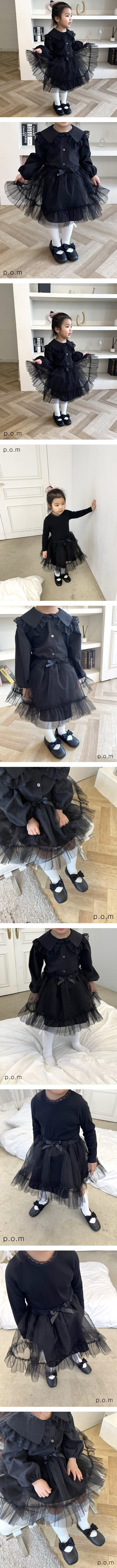 P.o.m - Korean Children Fashion - #magicofchildhood - Ribbon Sha Skirt - 2