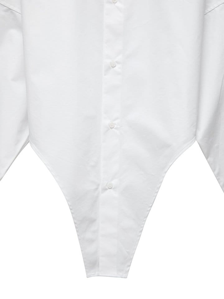 Paper Moon - Korean Women Fashion - #momslook - Bodysuit Detail Button Down Shirt  - 10