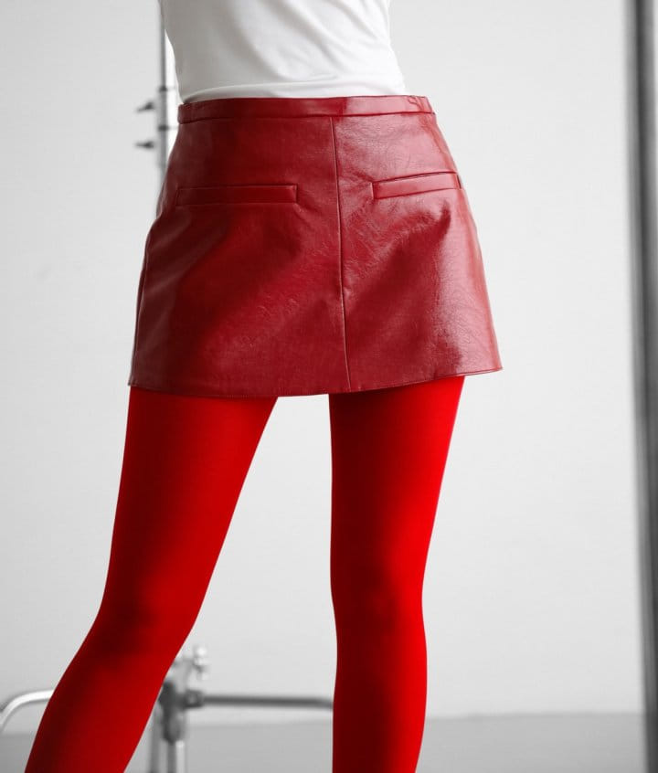 Paper Moon - Korean Women Fashion - #womensfashion - Crinkle Patent Vegan L Mini Skirt  - 4