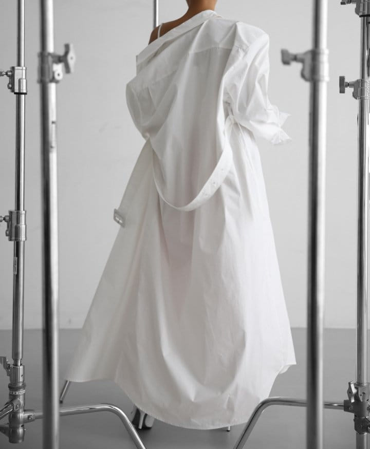 Paper Moon - Korean Women Fashion - #womensfashion - Trench Belted Detail Button Down Maxi Shirt Dress  - 4