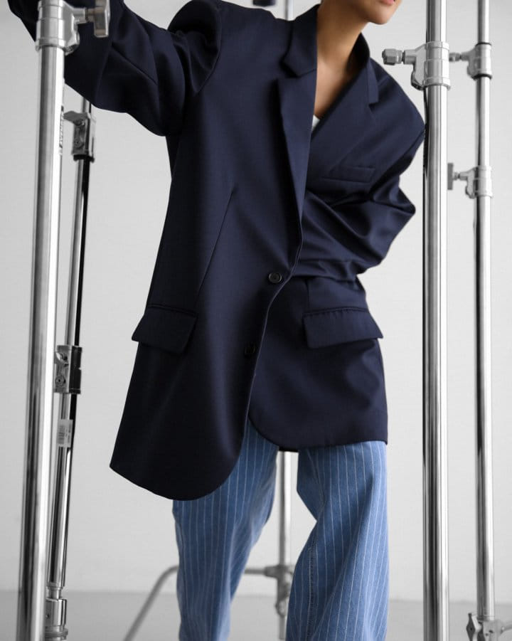 Paper Moon - Korean Women Fashion - #momslook - Maxi Oversized Single Breasted Two Button Blazer  - 2