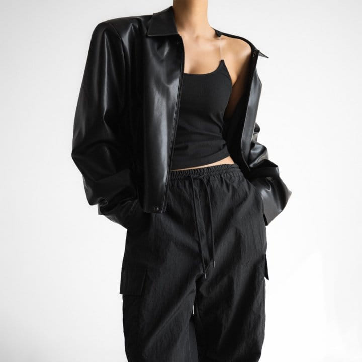 Paper Moon - Korean Women Fashion - #momslook - Two Way Zipped Vegan L jacket - 5