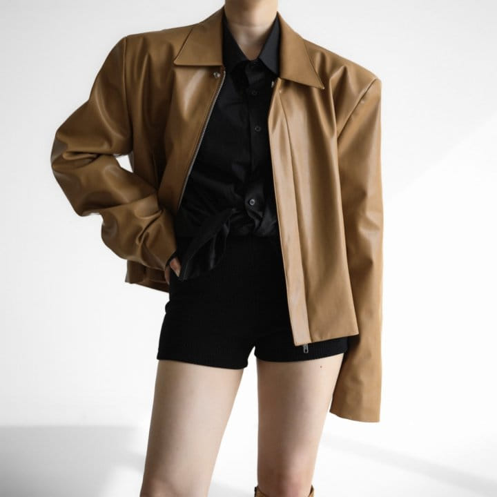 Paper Moon - Korean Women Fashion - #momslook - Two Way Zipped Vegan L jacket - 9