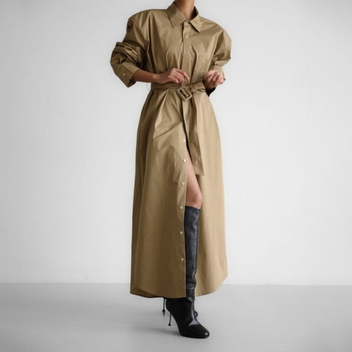 Paper Moon - Korean Women Fashion - #momslook - Trench Belted Detail Button Down Maxi Shirt Dress - 10