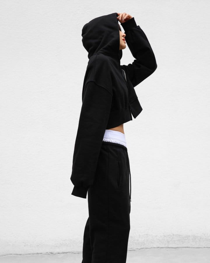 Paper Moon - Korean Women Fashion - #momslook - Stringless Cropped Two Way Full Zipped Up Hoodie - 7