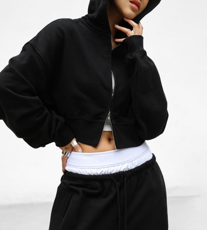 Paper Moon - Korean Women Fashion - #romanticstyle - Stringless Cropped Two Way Full Zipped Up Hoodie - 3