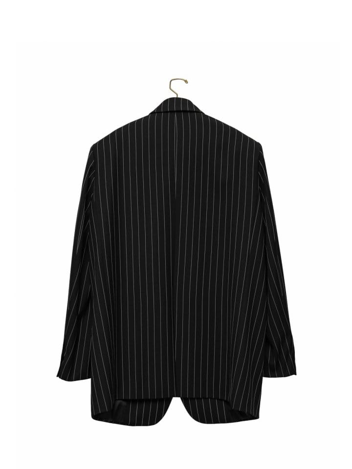 Paper Moon - Korean Women Fashion - #shopsmall - Wide Pin Stripe Set Up Suit Single Blazer  - 8