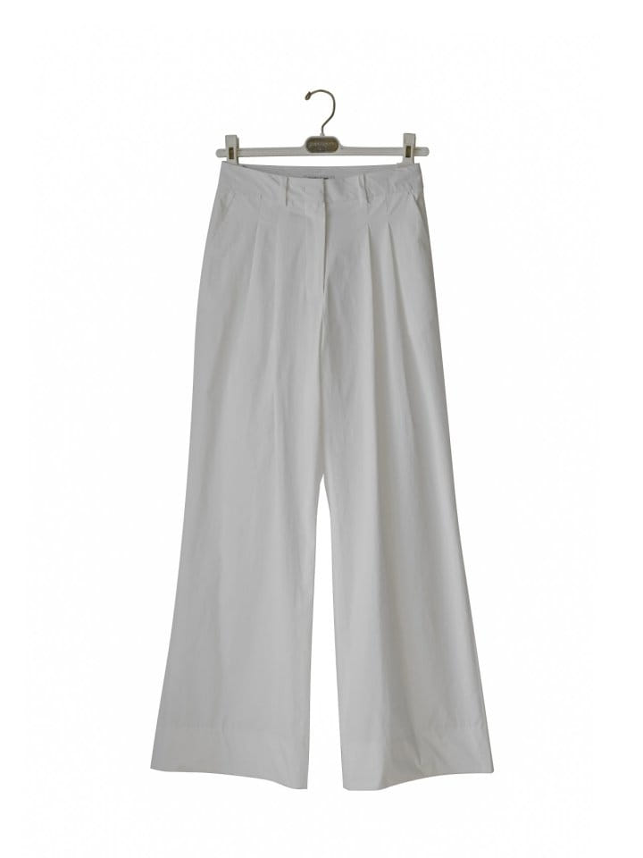 Paper Moon - Korean Women Fashion - #vintagekidsstyle - C Two Pin Tuck Wide Trousers - 6