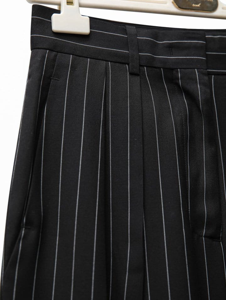 Paper Moon - Korean Women Fashion - #womensfashion - Wide Pin Stripe Set Up Suit Pleated Trousers  - 8