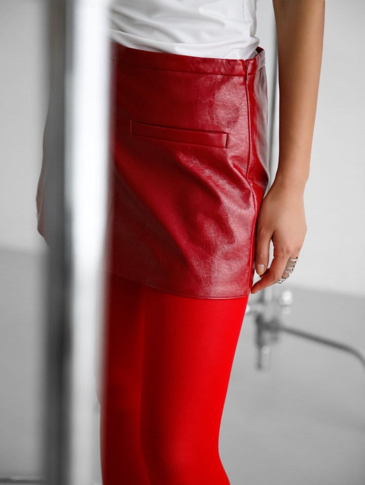 Paper Moon - Korean Women Fashion - #womensfashion - Crinkle Patent Vegan L Mini Skirt  - 5
