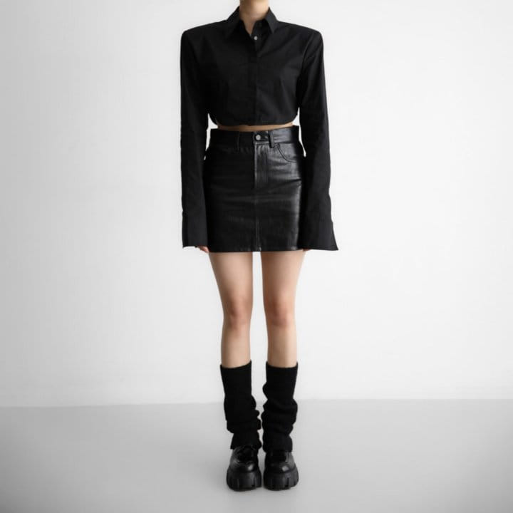 Paper Moon - Korean Women Fashion - #womensfashion - Denim Button Detail Vegan L Mini Skirt - 5