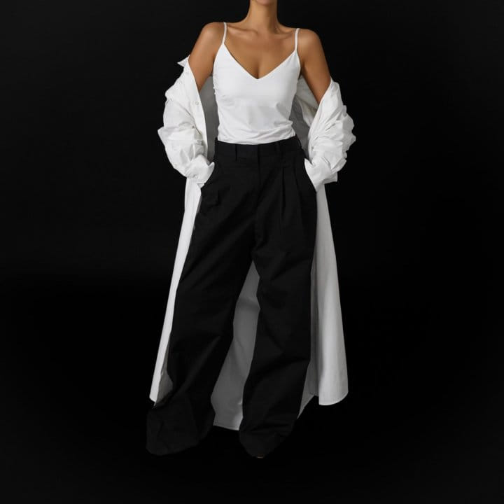 Paper Moon - Korean Women Fashion - #momslook - C Two Pin Tuck Wide Trousers - 4