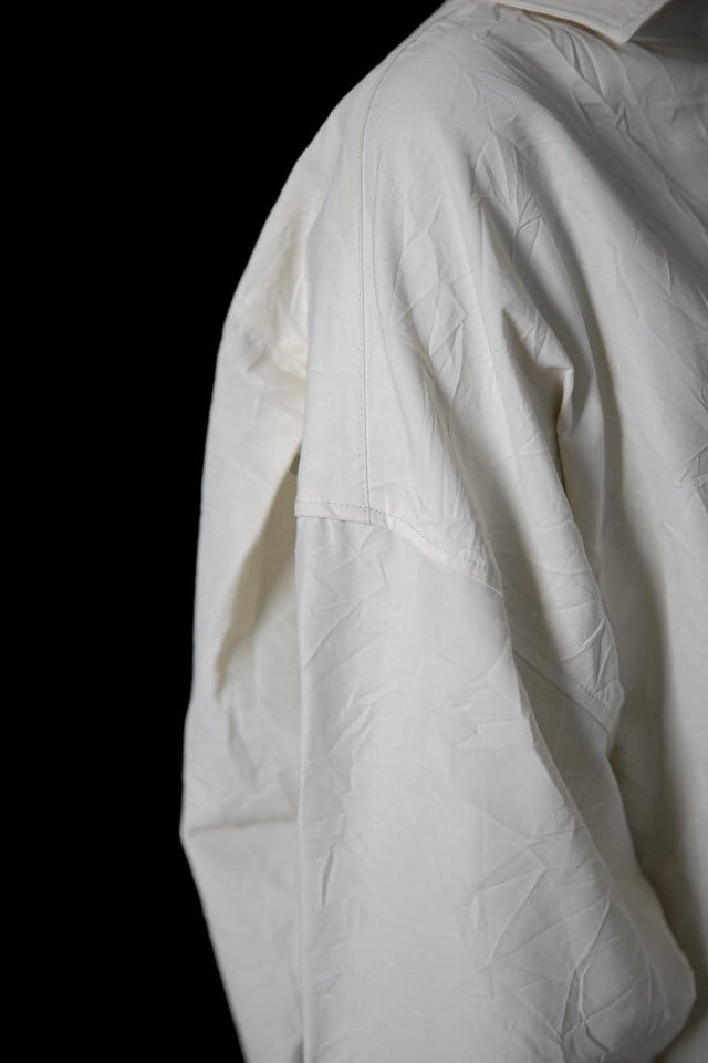 Paper Moon - Korean Women Fashion - #momslook - Wrinkle C Fabric Oversized Button Down Shirt - 4