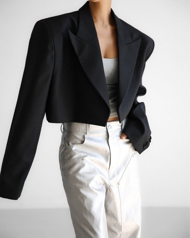 Paper Moon - Korean Women Fashion - #womensfashion - W Peaked Lapel Buttonless Cropped Blazer