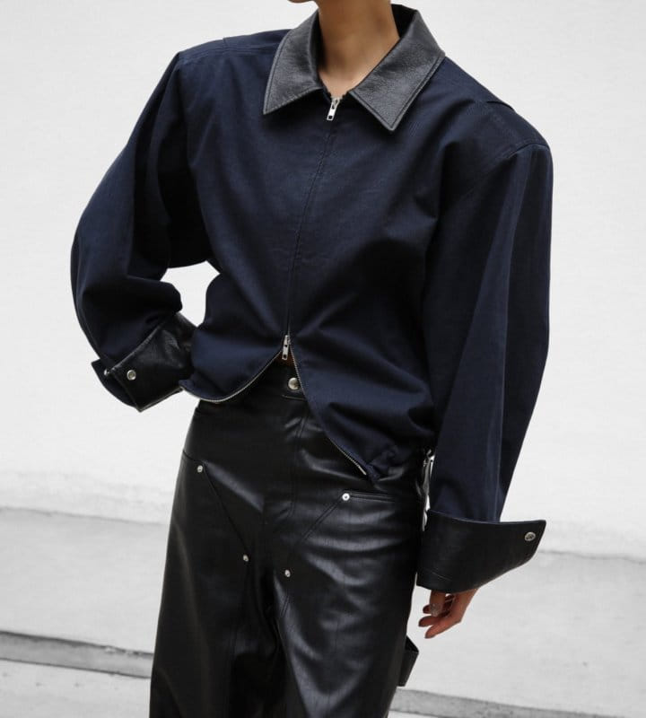 Paper Moon - Korean Women Fashion - #womensfashion - L Collar Bi Color C Blouson - 5