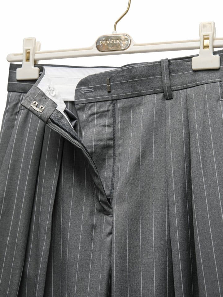 Paper Moon - Korean Women Fashion - #womensfashion - Wide Pin Stripe Set Up Suit Pleated Trousers - 9