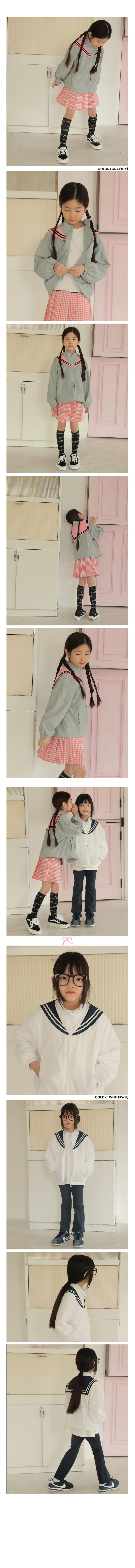 Peach-Cream - Korean Children Fashion - #Kfashion4kids - Sailor Windbreaker Jacket - 2