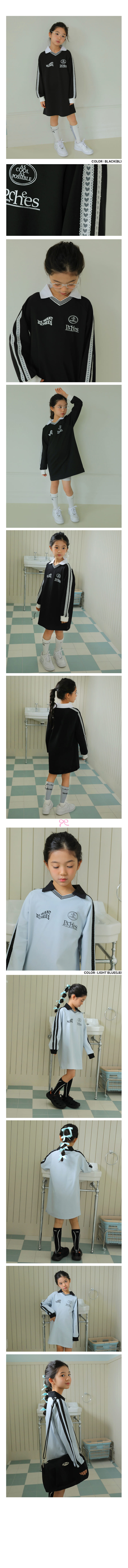 Peach-Cream - Korean Children Fashion - #childofig - Sporty Collar One-Piece - 2