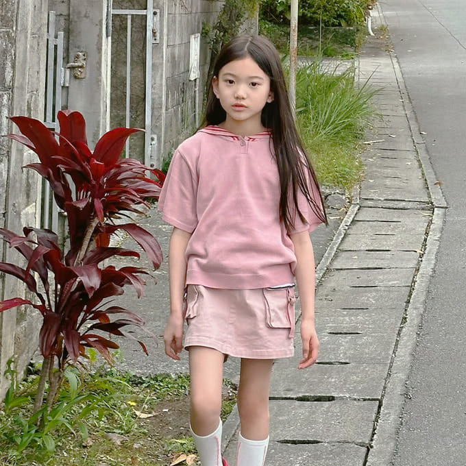 Peach-Cream - Korean Children Fashion - #kidsshorts - Fake Pants