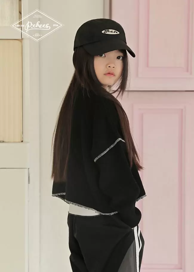 Peach-Cream - Korean Children Fashion - #toddlerclothing - Neck String Crop Knit Full Over