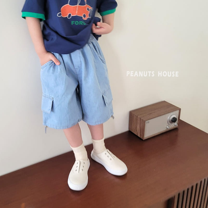 Peanuts - Korean Children Fashion - #fashionkids - String Denim Cropped Shorts