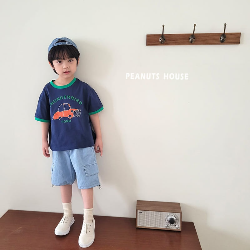 Peanuts - Korean Children Fashion - #kidsshorts - String Denim Cropped Shorts - 2
